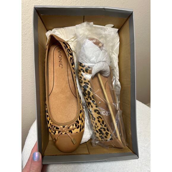 Vionic Mina Ballet Flat Pony Hair Cheetah Print - Picture 1 of 7